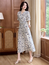 2025新款桑蚕丝连衣裙女气质真丝裙子宽松显瘦时尚洋气减龄长裙，女装连衣裙，阿舍尔精品