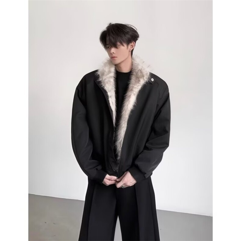 加绒加厚冬款男立领座山雕毛棉袄保暖宽松外套MY781P88,男装棉衣,星座1013-1