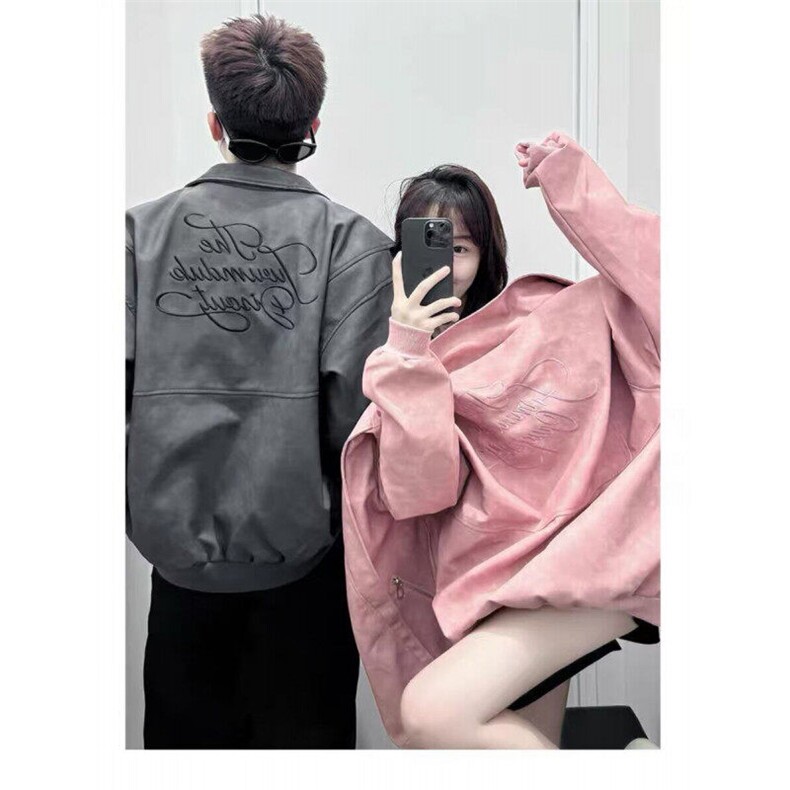 悟空有货美式复古立领机车皮衣外套男潮牌春秋宽松美拉德夹克,男装夹克,星座506A