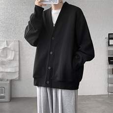 纯色开衫外套M~8XL大码高级感重磅宽松华夫格慵懒卫衣KS2101/P60，女装短外套，电商B238