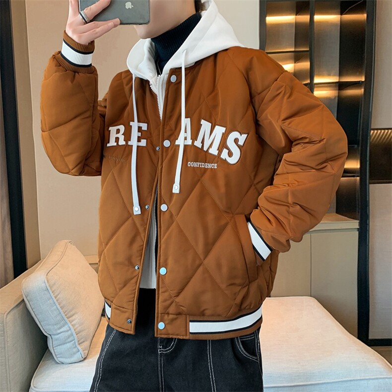 假两件棉服男士2024年新款青少年加厚棉衣服冬装外套M0791-P108图片