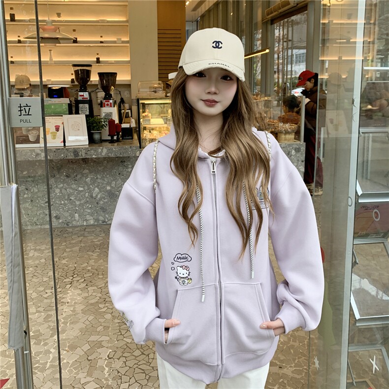 现货2026春秋季连帽外套女针织撞色可爱风学生休闲百搭外套,女装卫衣/绒衫,网红馆