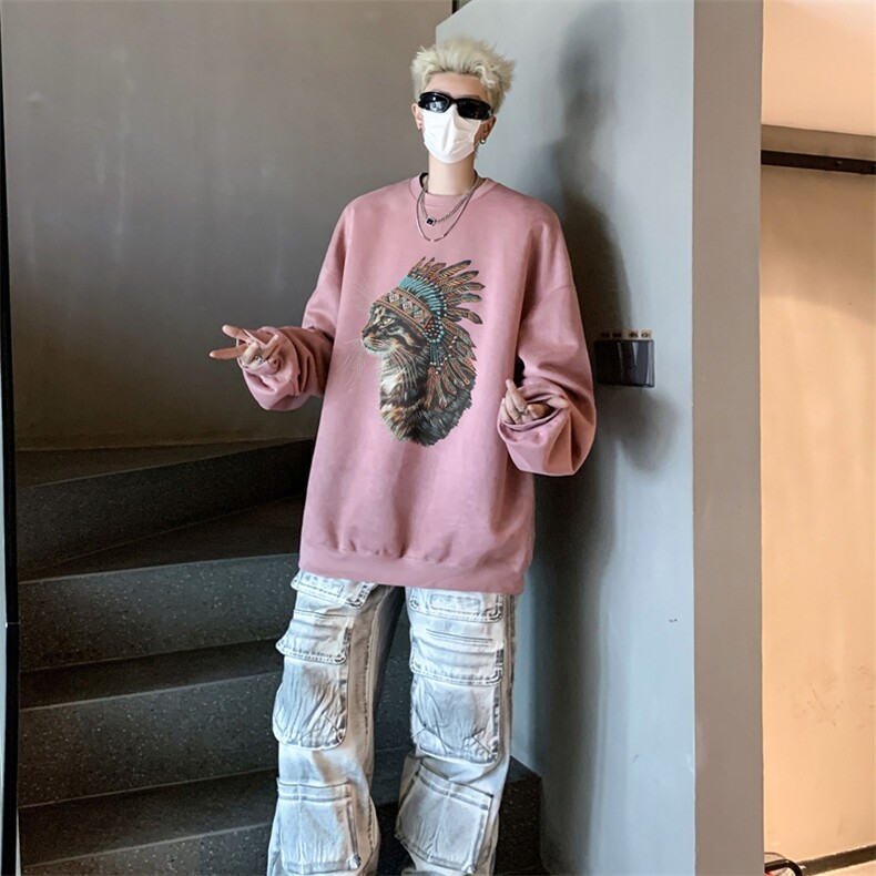 秋装复古美式水洗做旧重磅麂皮绒卫衣301B-JB1504-p45,男装卫衣,星座301B