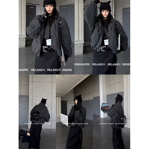 网图 老钱风格子毛呢加厚棉衣外套男士潮流美式短款棉服 特P85图片