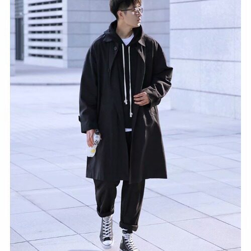 春秋中长款风衣男宽松港风帅气休闲百搭外套男英伦风韩版潮流大衣,男装夹克,星座1210-1