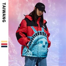 冬季棉服外套男潮港风宽松雪山短款情侣棉衣A436-895-P150，男装棉衣，电商A436