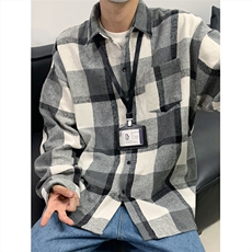 现货~磨毛加厚格子大码长袖衬衫C5892/特P25黑白格，男装衬衫，电商A094