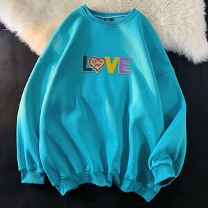 21秋季新品港风宽松大码款十色圆领男女卫衣WY108P40控58,男装卫衣,电商A089-1