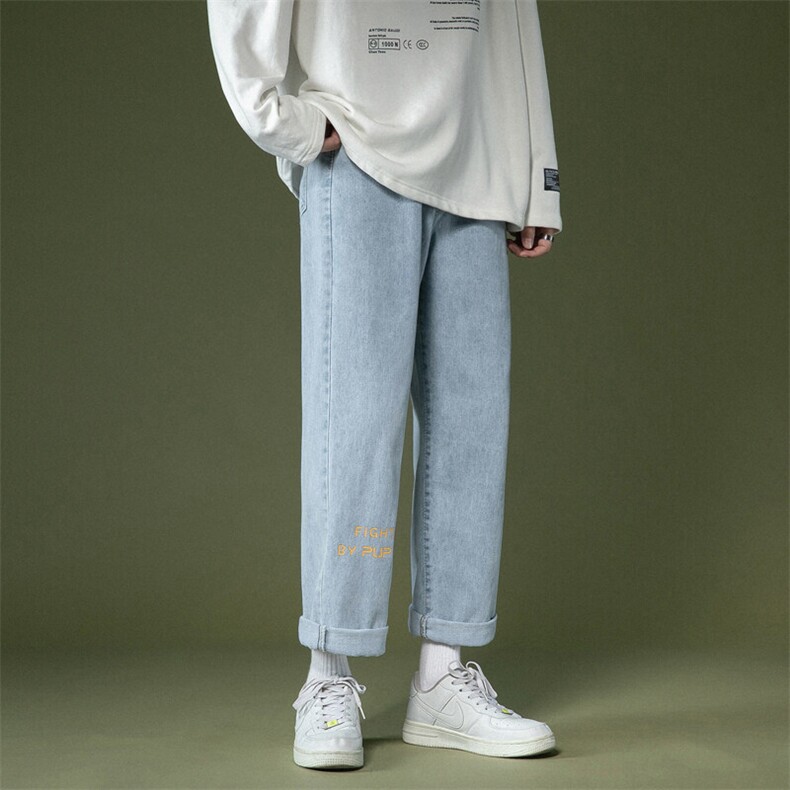 k715-p45-控58美式中性高阶港风中性ins宽松大码肥仔破洞牛仔裤,男装牛仔裤,星座116