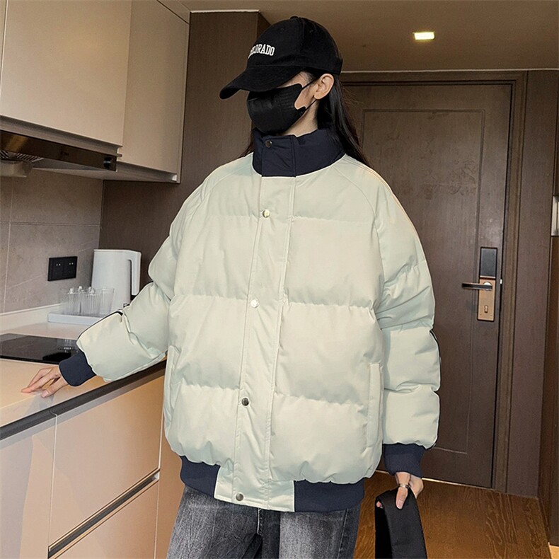 新款宽松棉衣男士立领加厚保暖防寒冬装外套三条杠棉服6667-P60,男装棉衣,星座1403A