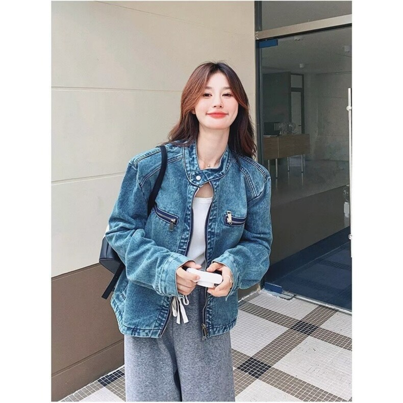 立领拉链牛仔外套男女2025秋季新款,男装工装外套,星座410-6（原星座1304-1）