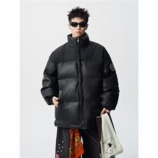 PU皮棉服冬季宽松港风棉衣立领冬装棉袄PM01-P115限168抖音控178，男装棉衣，电商B370