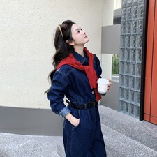 大货已出！2026新款数据好牛仔连体裤送腰带2D009-5661P145控238，女装连体裤，2D009
