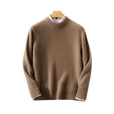 羊毛衫男圆领秋冬打底常规长袖短款百搭亲肤套头毛衣宽松，男装羊毛衫，艾驰羊绒