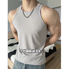 重磅弹力透气螺纹背心男款打底t恤弹性健身运动310A-4-BX66-P13，男装背心/马甲，星座310A-4