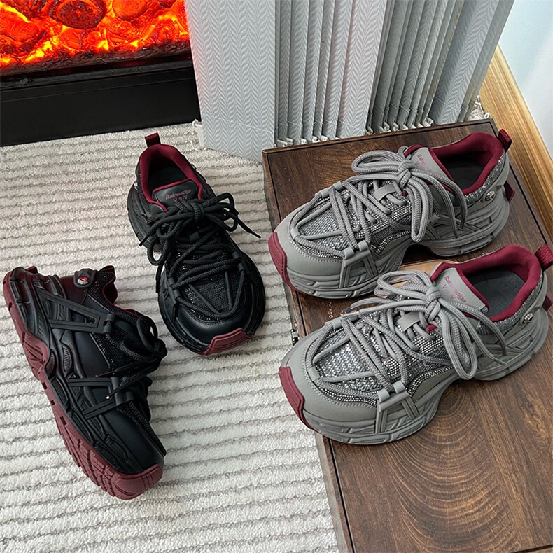 吸膜底老爹鞋女2024秋冬新款厚底增高运动鞋休闲百搭复古女鞋，女鞋休闲鞋，电商A223