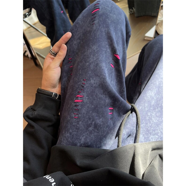 秋季新款设计感松紧腰长裤男宽松休闲百搭高级感裤子K8680-特价45图片