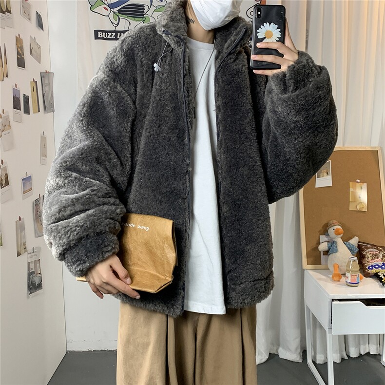港风冬季宽松百搭棉服男羊羔毛情侣棉衣男外套男7956P105控149,男装棉衣,星座226-1