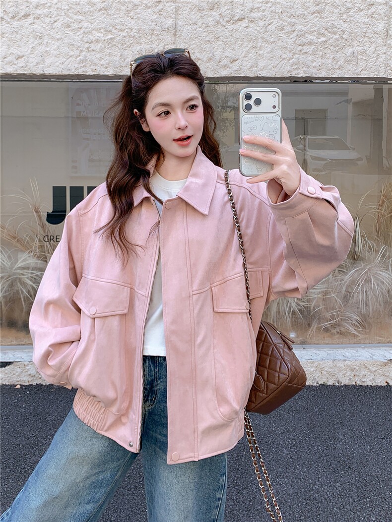 【现货】粉色夹克外套P160-K258，女装短外套，浙宝128A