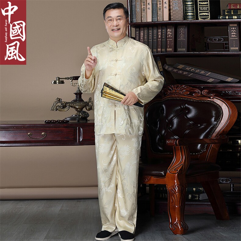 DH003-2012钱塘2020-2春季新款中老年男士唐装风套装P97,男装民族服装,钱塘207-2