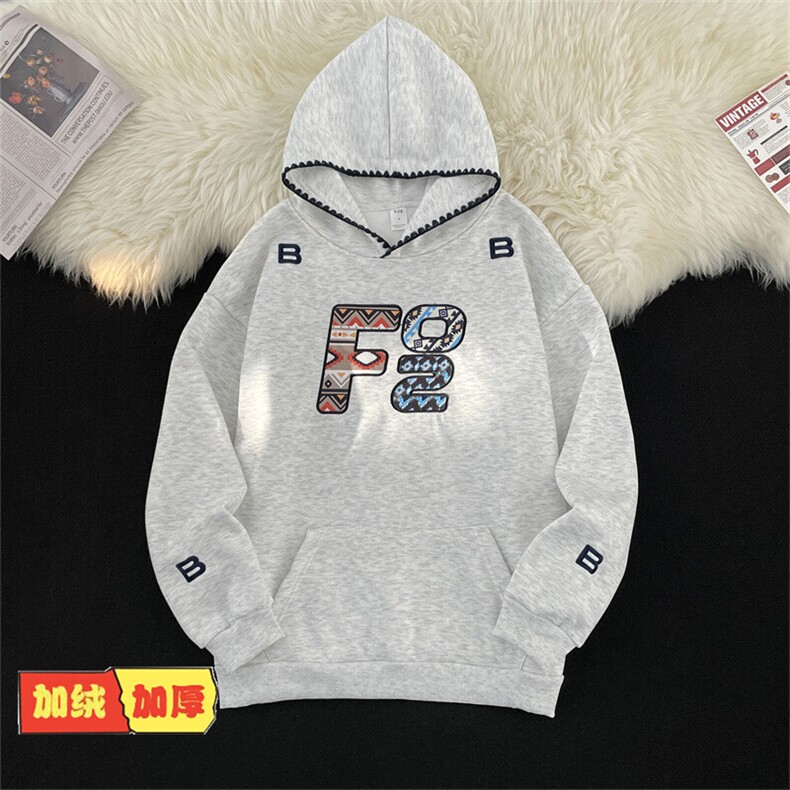 加绒加厚冬款男连帽卫衣字母图案刺绣拼色保暖夹克外套WY130P55,男装夹克,星座1013-1