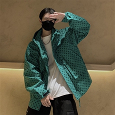 迷彩格子外套男春秋款连帽青少年春装冲锋衣夹克大码JK076-P100，男装夹克，星座308B-2