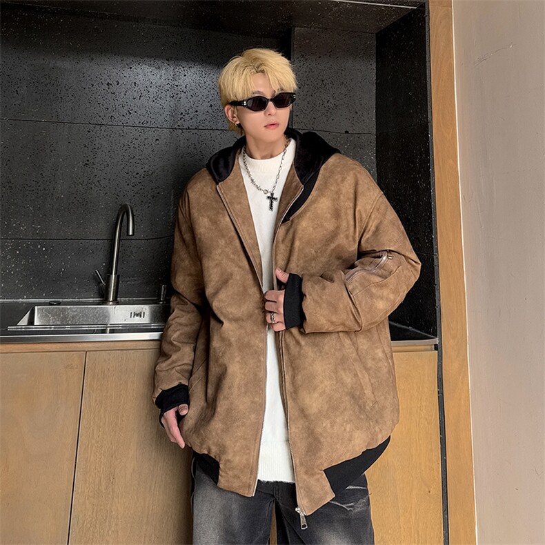 绗棉特批100控158178美式连帽机车棉服棉衣面包服外套男MY245,男装棉衣,电商B370
