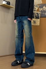 B221美式ins高街百搭修身微喇弹力牛仔裤LK24377-特P38控68，男装牛仔裤，电商B221