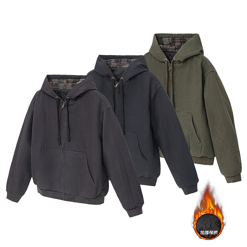 加绒牛仔棉服男冬季棉衣外套羊羔绒加厚毛领保暖外套MY1312-P148,男装棉衣,星座1103-3