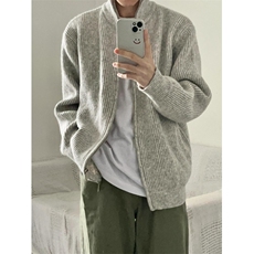【有货】cleanfit灰色拉链开衫毛衣外套男款针织衫M5653LL-特P55，男装针织衫/毛衣，星座1007（原301D）