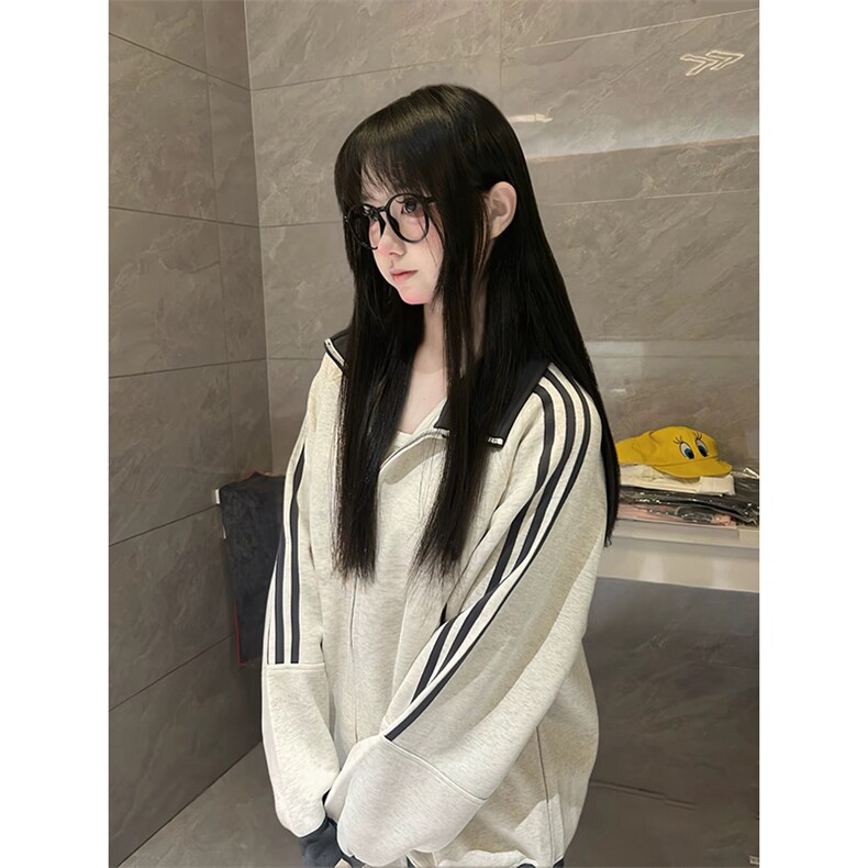 抖音得物高品质美式高街重磅结构设计拼接织带立领卫衣外套CM42,男装卫衣,电商A486