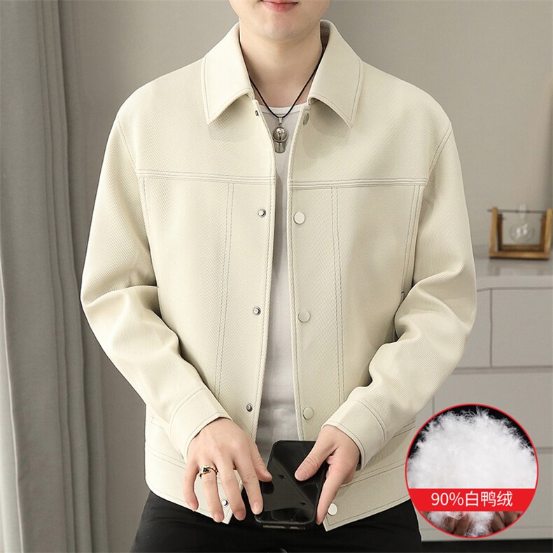 M981-P170  90新标白鸭绒针织明线夹克羽绒服秋冬新款图片