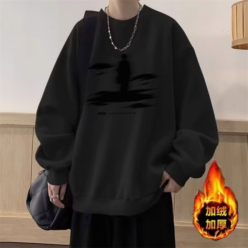 网络图现货美式圆领加绒加厚春秋宽松大码休闲卫衣JR1640-P36,男装卫衣,星座715-7