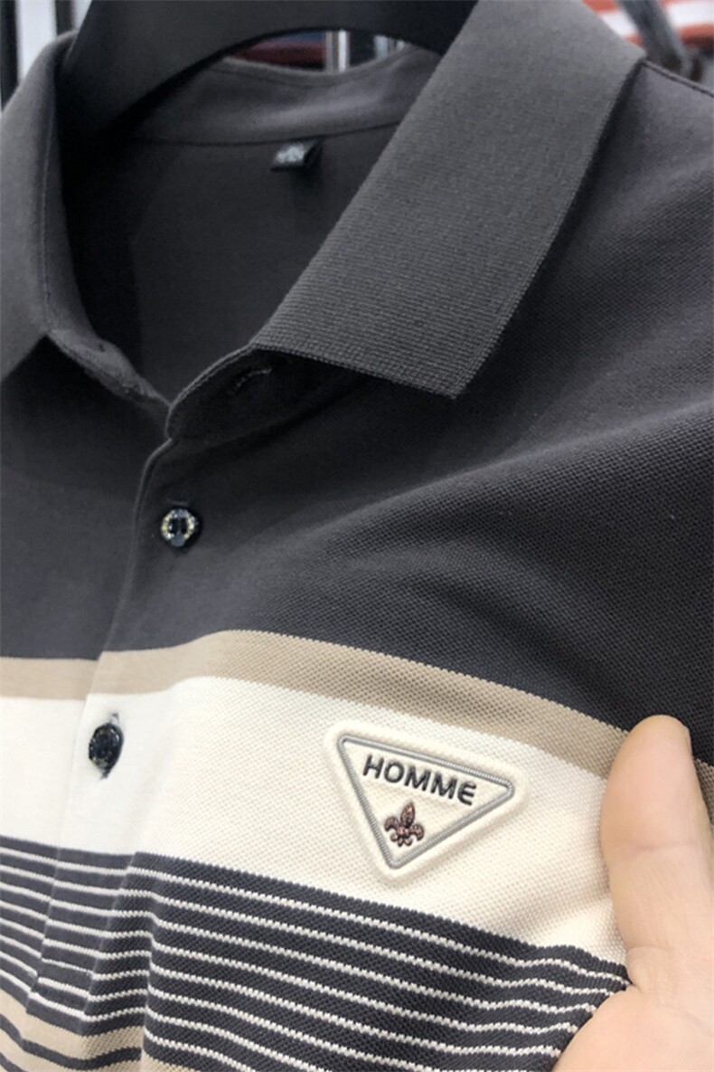 商务休闲男装夏季新款短袖T恤polo衫中年翻领薄款半袖体恤男上装,男装Polo衫,电商B212（原钱塘6029）