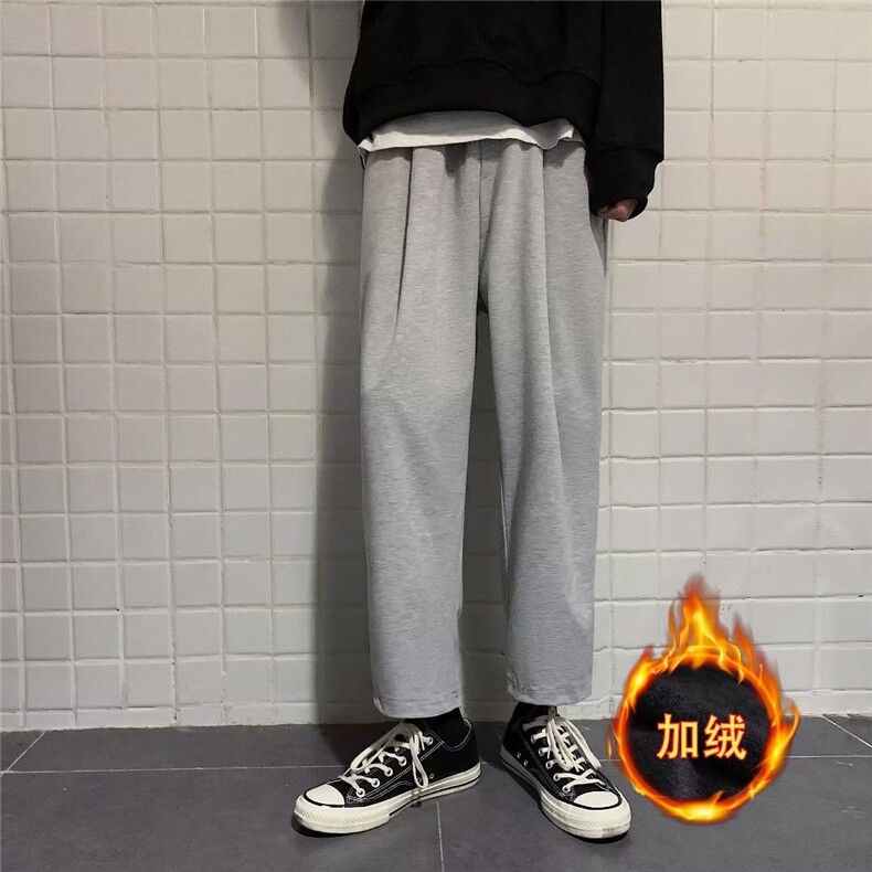 男秋季新款港风加绒休闲裤WK181P32,男装休闲裤,星座1116-2