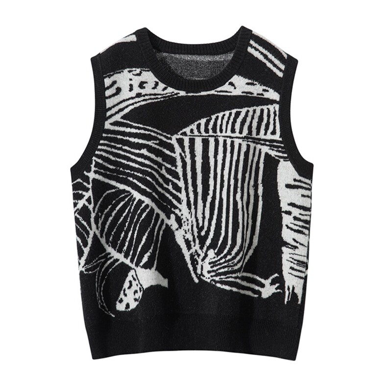 贺琛|波西米亚风森系baby山羊绒针织马甲女圆领宽松针织衫毛衣，女装马甲，宏杨羊绒