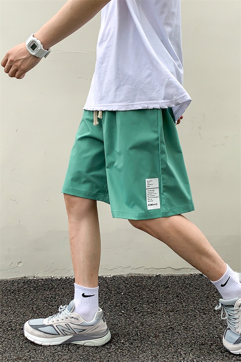 DK39045-P15港风休闲短裤男士大码运动五分裤男中裤男马裤港风,男装休闲裤,电商A040A