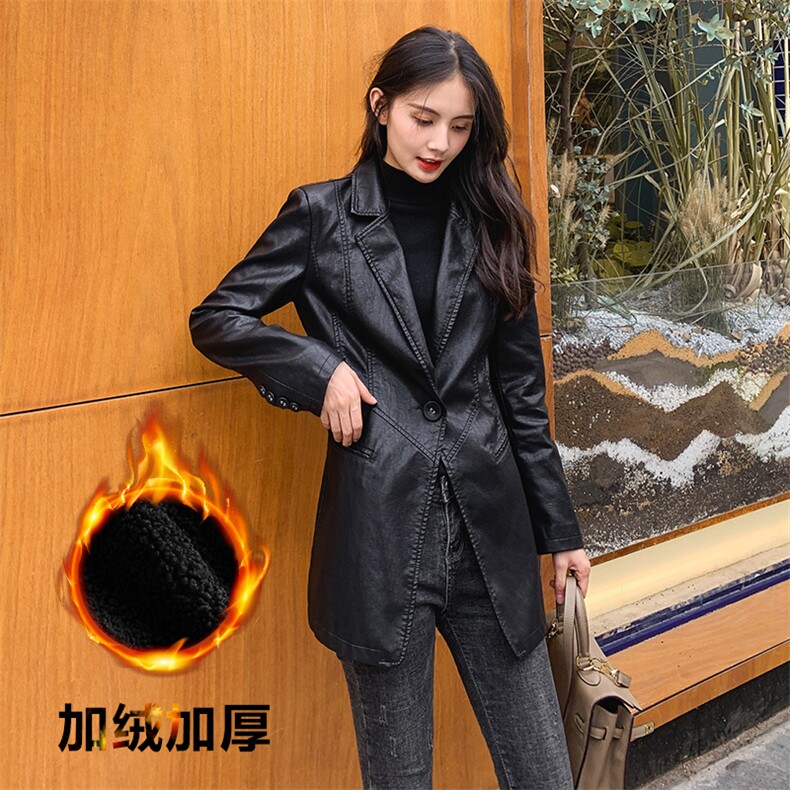 平卖爆，PU小西装皮衣时髦16088900单110绒P125控165绒控185,女装皮衣,艾青服饰