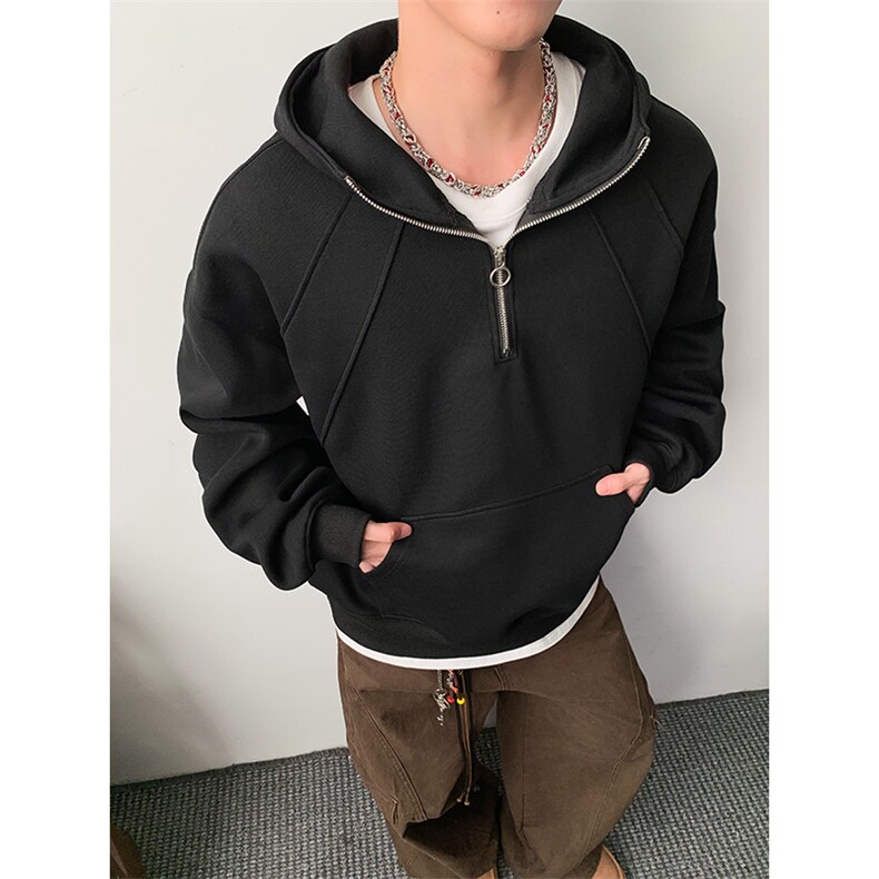 重磅无帽绳500克拉链连帽卫衣硬挺加绒奥粒绒RH5337JR-P63,男装卫衣,星座610B-1