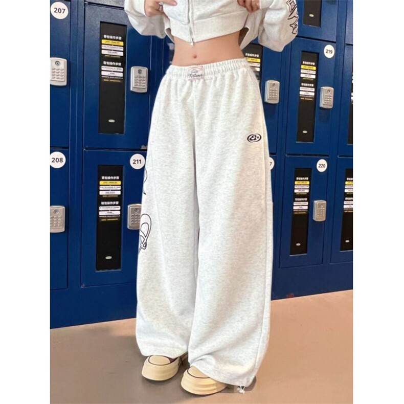 AK1911-P52美式高街直筒休闲裤阔腿工装运动卫裤，女装休闲裤，星座617A-2