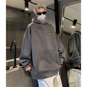 抖音得物供货提供视频 秋冬重磅美式麂皮绒连帽卫衣 JLM41图片