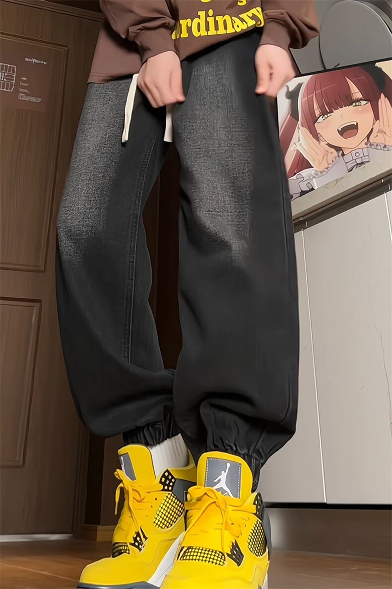 港风宽松束脚裤男生牛仔裤长裤KD610-P40,男装牛仔裤,电商D312-1
