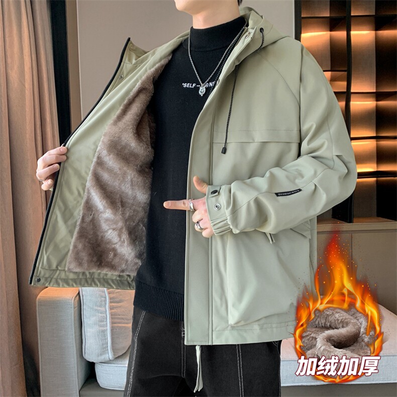 加绒加厚夹克外套男冲锋衣男士休闲工装轻户外JK136-P88加绒P98,男装夹克,星座308B-2