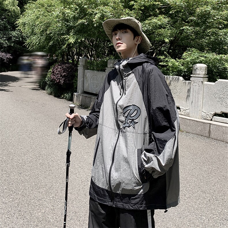 Wt11-P42山系夏季宽松型褶皱防晒服,男装夹克,星座1501-1
