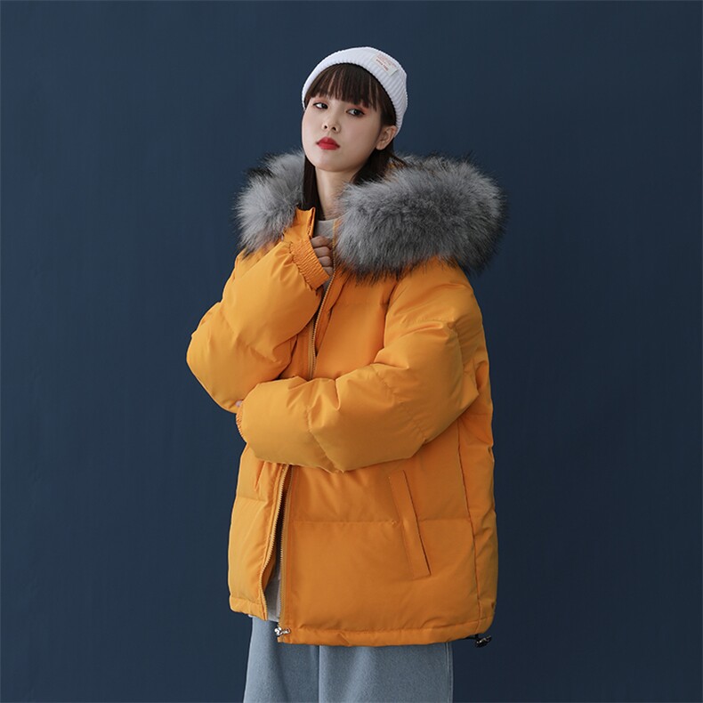 YR50099-P255大毛领羽绒服女大码彩色连帽羽绒衣女外套,女装羽绒服,电商A040A