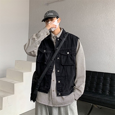 牛仔马甲男韩版潮流高街帅气2023春夏季新款ins宽松外套W4706-P52，男装背心/马甲，星座412