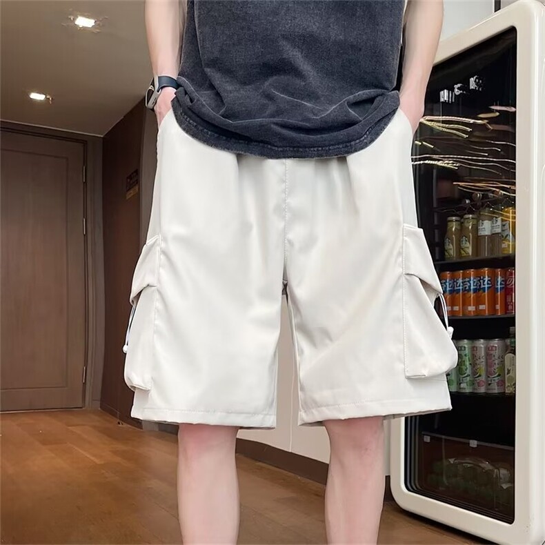 日系机能大口袋工装短裤男生夏季薄款潮牌高街宽松直筒五分裤男装,男装牛仔裤,星座1013