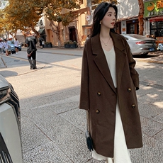 2025秋冬百搭时尚简约四扣侧缝兜兜大衣，女装双面呢大衣，荣图大衣