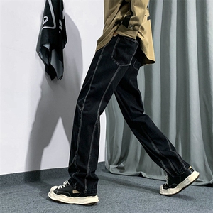 B221 美式ins高街小众男女情侣款修身直筒牛仔裤 LK22091-P60控78图片