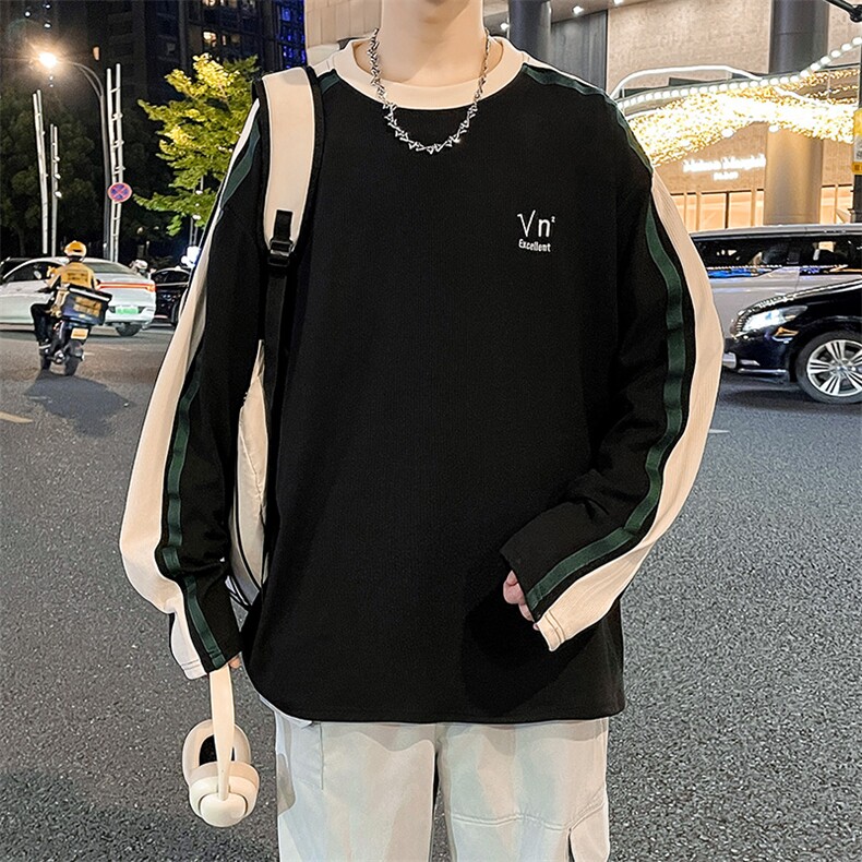 春秋oversize撞色拼卫衣男友风青少年内搭打底衫WY0325-P38,男装卫衣,星座308B-2
